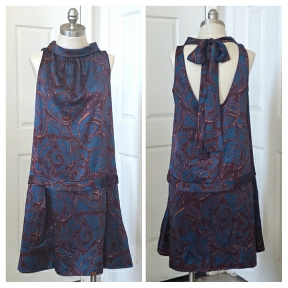 MARC by MARC JACOBS Silk Dress Cutout Back Jewel-Tone Paisley SIZE MEDIUM - Picture 2 of 15